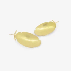 18k giant oval scallop earrings