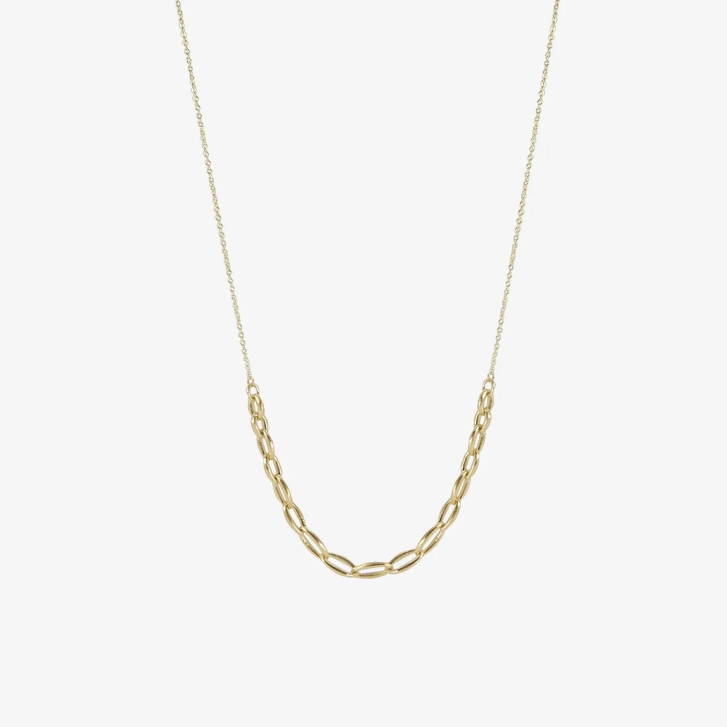 14k graduating chain link necklace