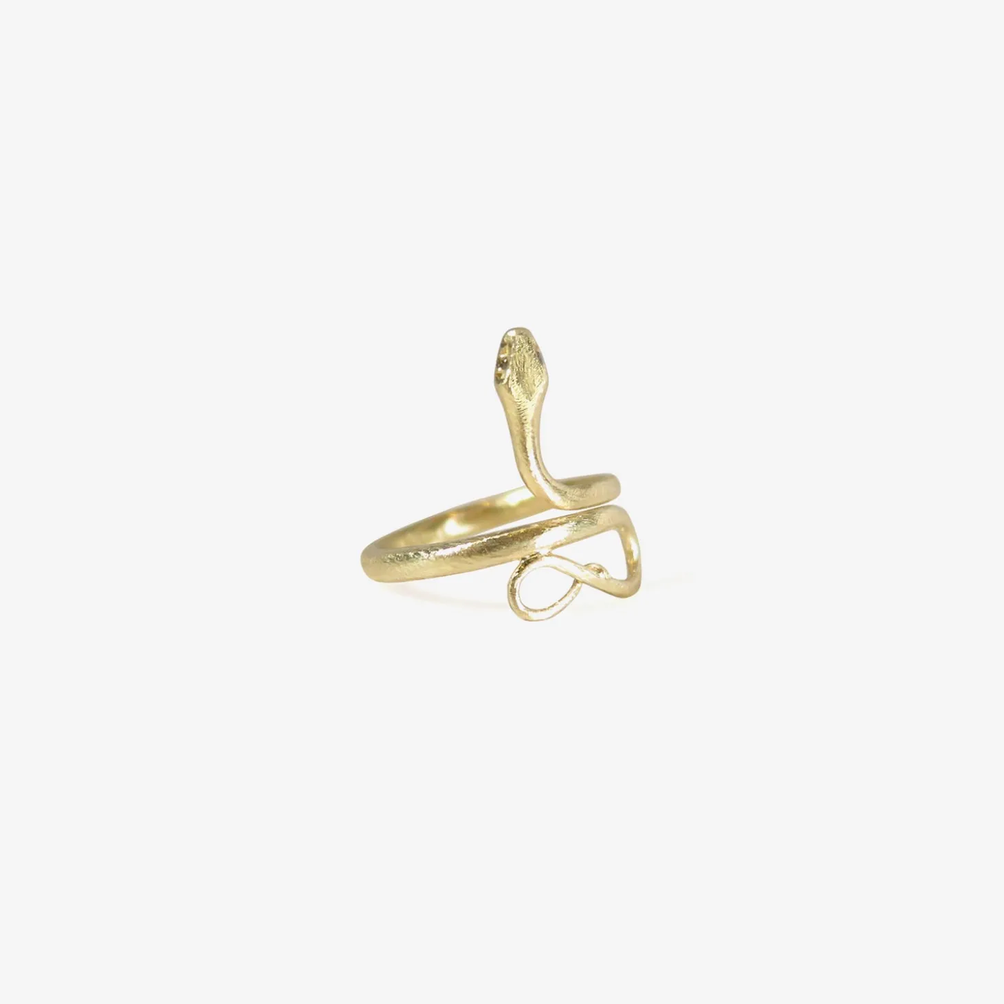 14k green gold small snake ring