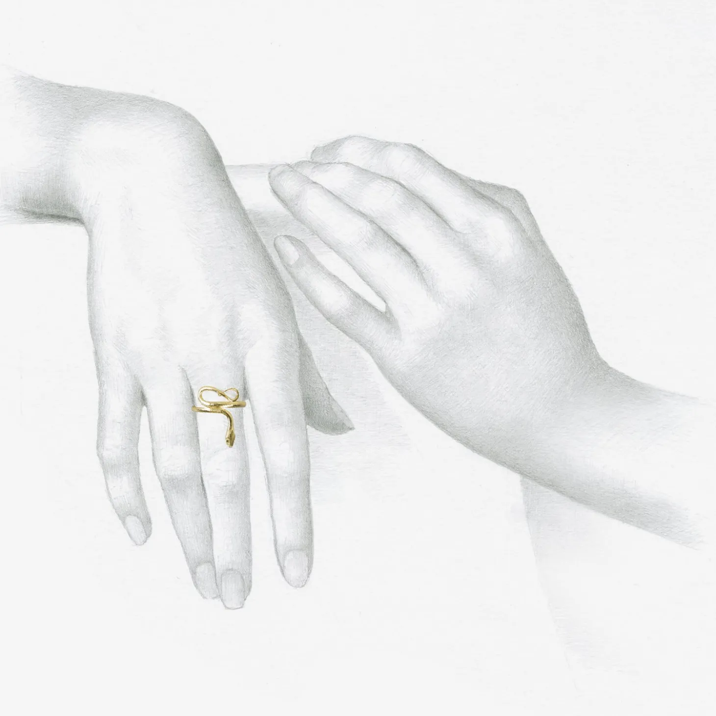14k green gold small snake ring