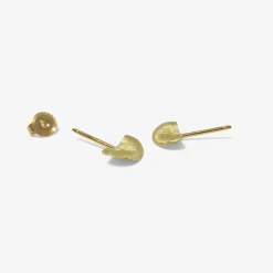 14k green gold tiny shelf mushroom posts