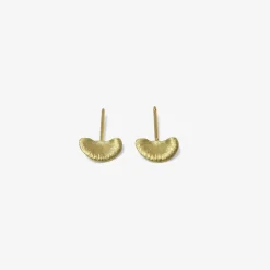 14k green gold tiny shelf mushroom posts