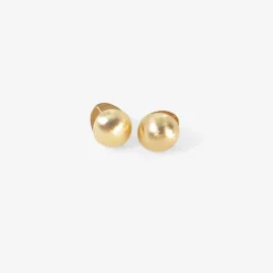 14k hazelnut earrings with hewn finish