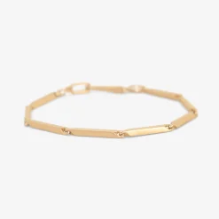 14k heavyweight fob chain bracelet with diamond rondelles, .25ct