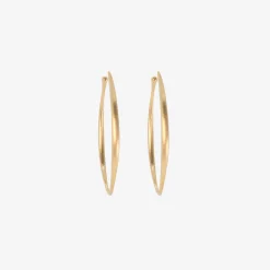 14k hewn oval hoop earrings