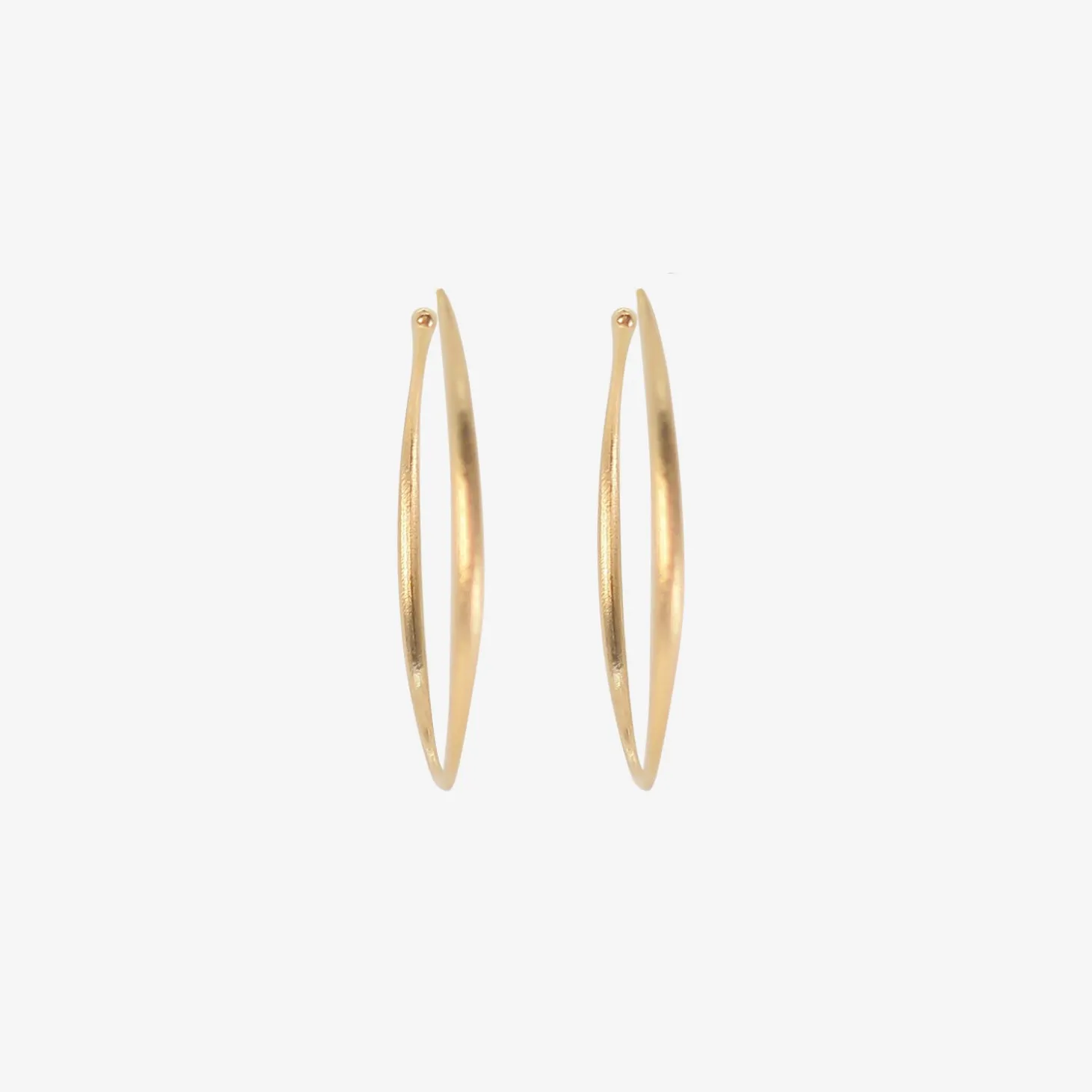 14k hewn oval hoop earrings