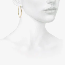 14k hewn oval hoop earrings