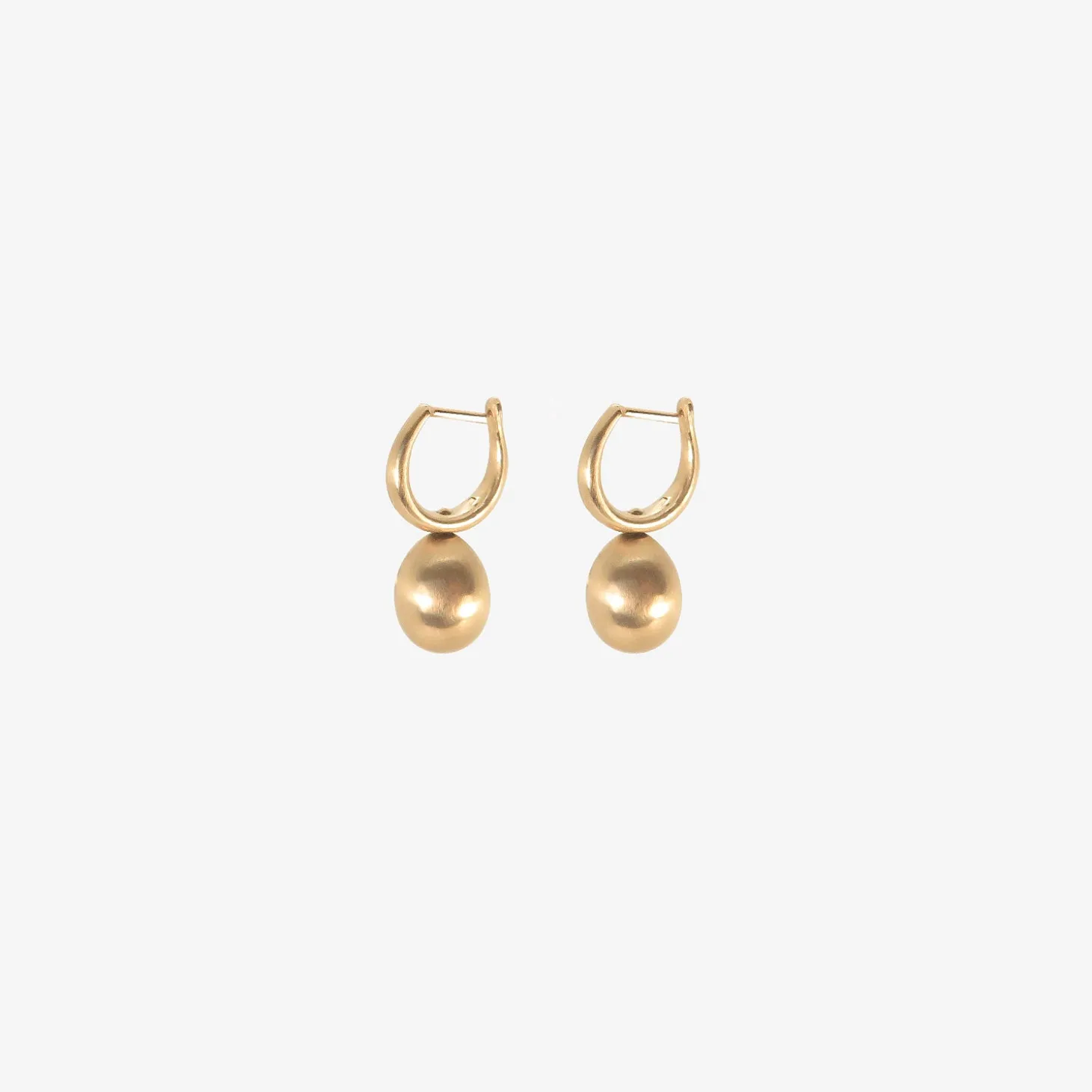 14k huggie hoops with golden 'pearl' drops