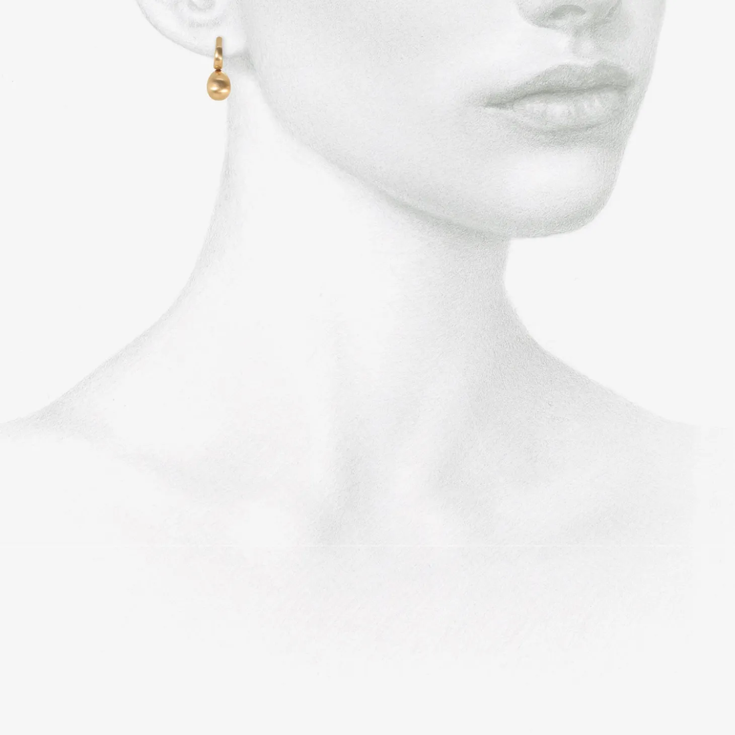 14k huggie hoops with golden 'pearl' drops