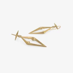 18k large chiseled open link earrings
