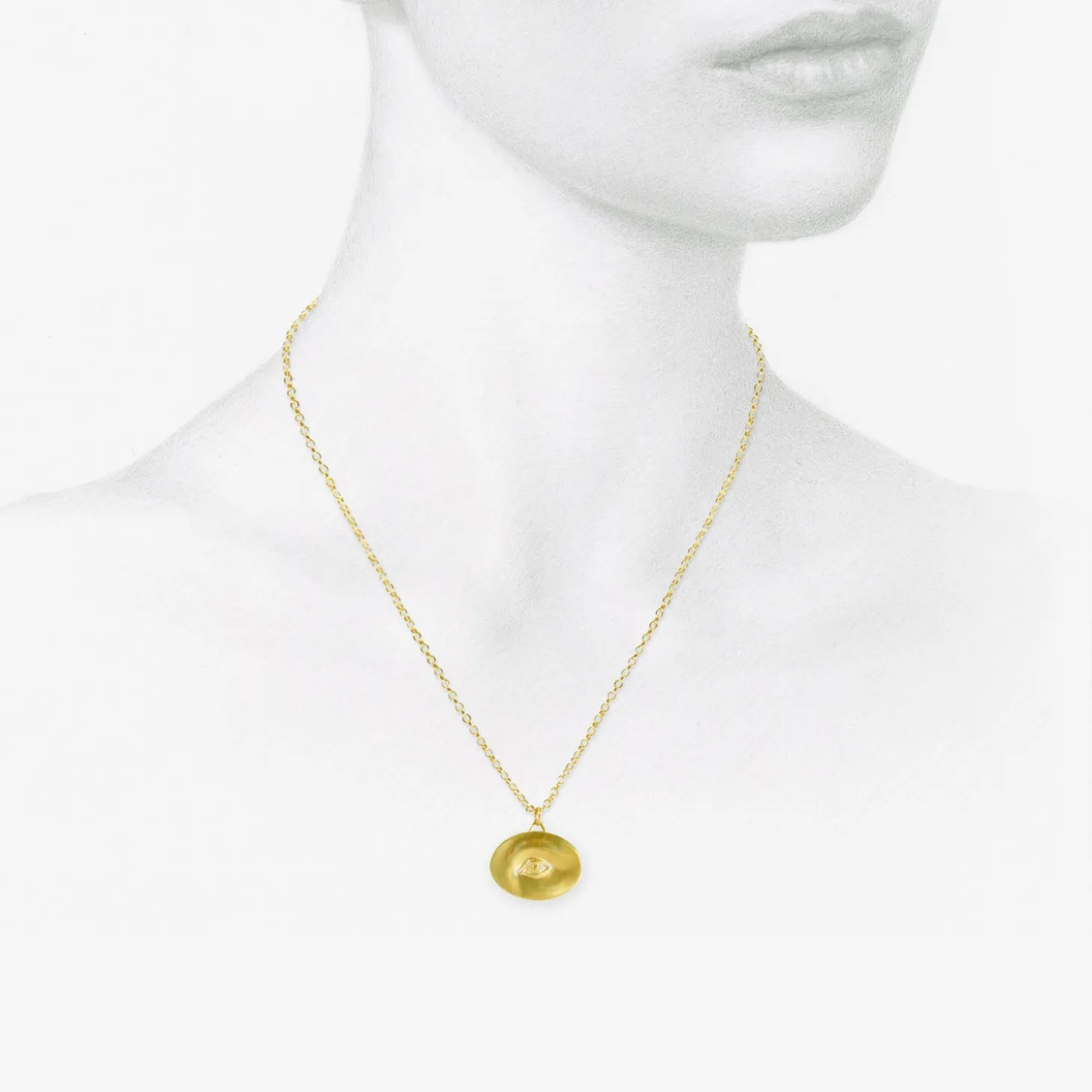 18k large eye love token necklace