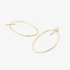 22k large front facing oval hoop earrings