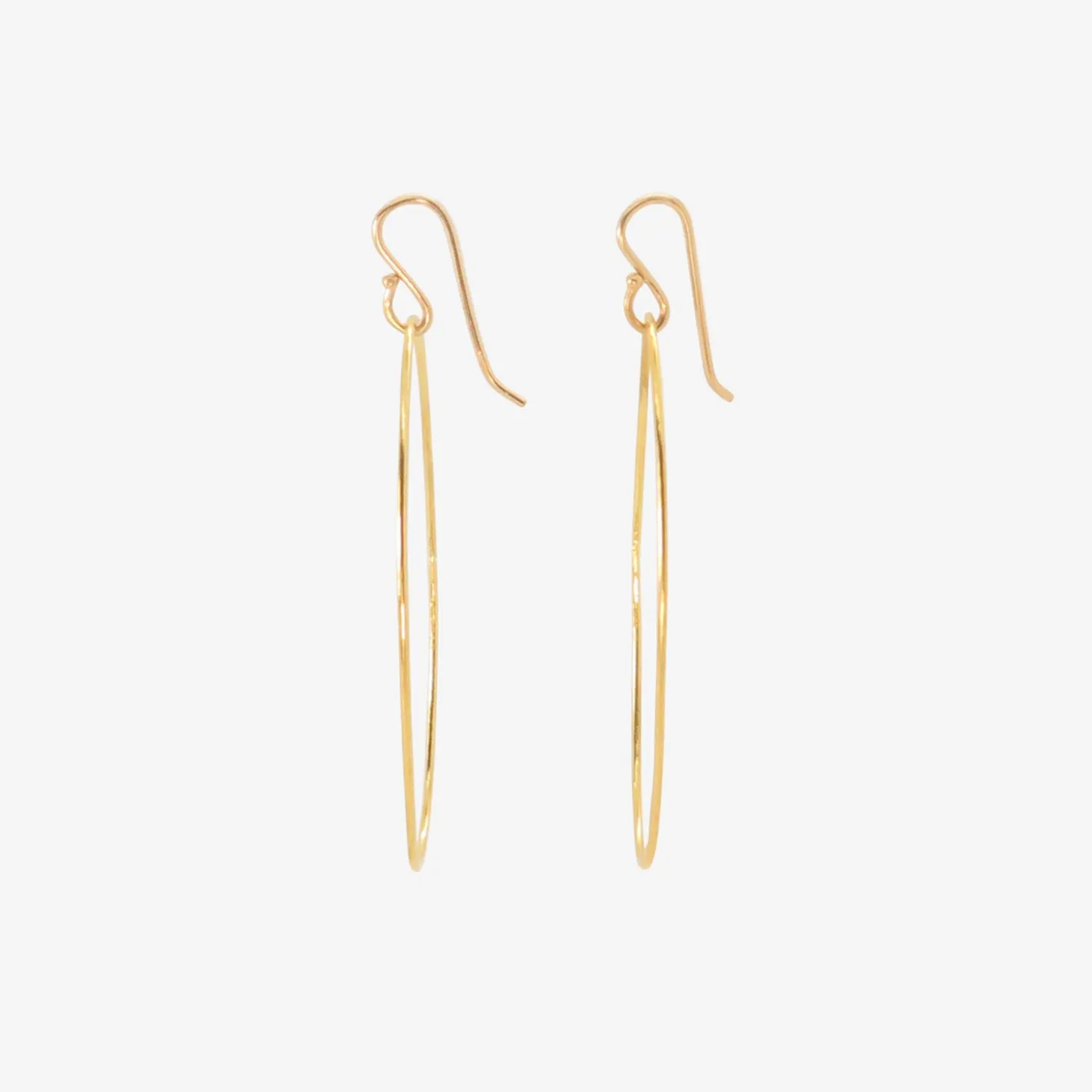 22k large front facing oval hoop earrings