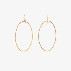 22k large front facing oval hoop earrings