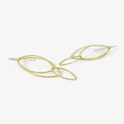 22k large orchid leaf earrings