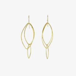 22k large orchid leaf earrings
