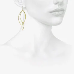 22k large orchid leaf earrings