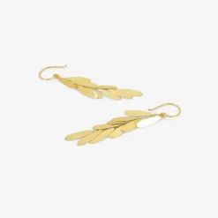 18k long daisy earrings
