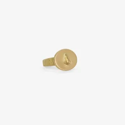 18k love token ring – “in medias res” – into the midst, size 7 1/2