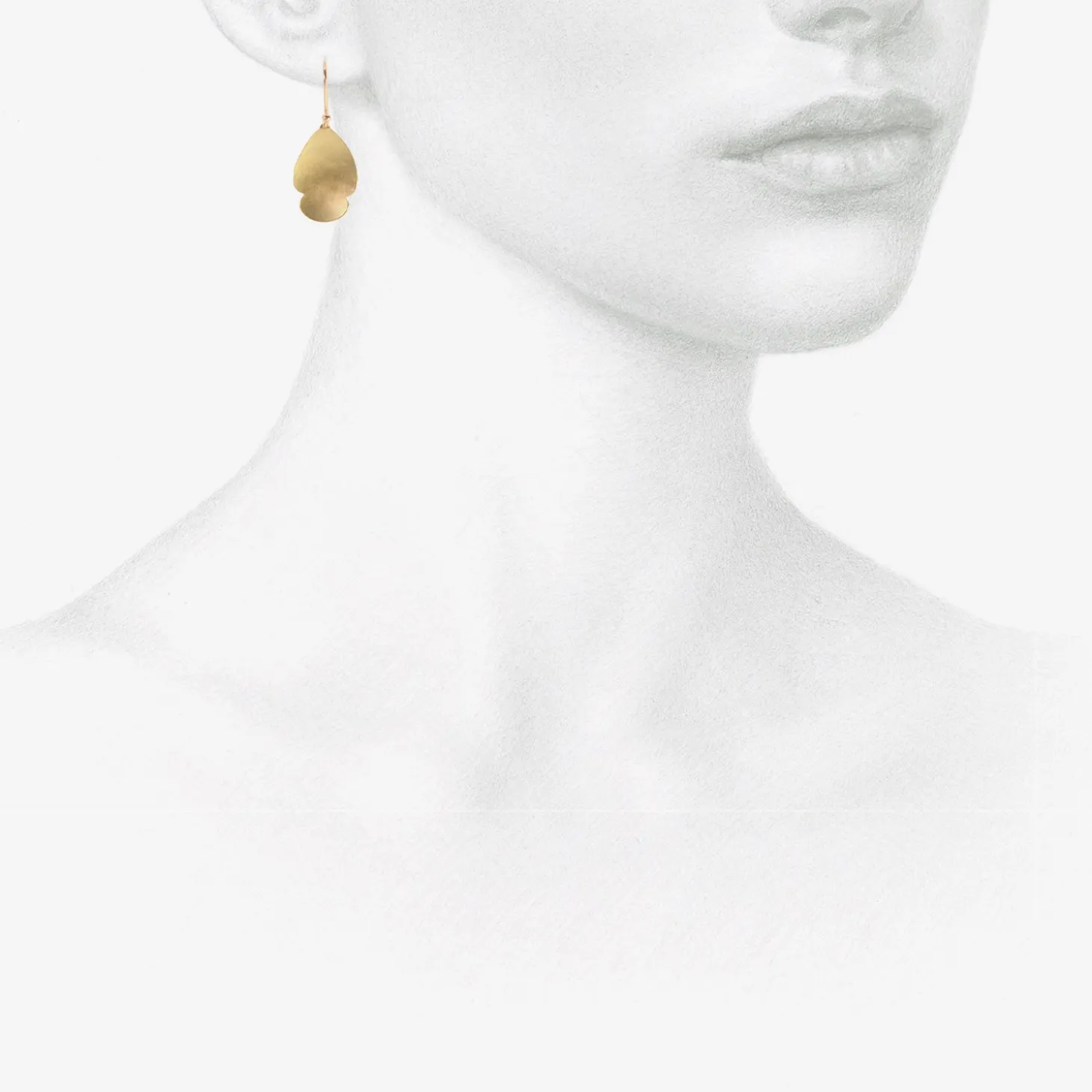 18k medium pear-shaped hammered scallop earrings