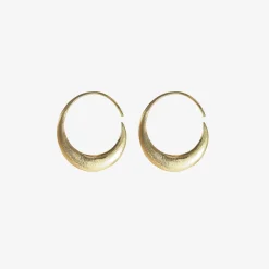 14k mini crescent hoops