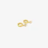 18k 8mm signature hoops with cushion-shaped diamond drops, .67ct