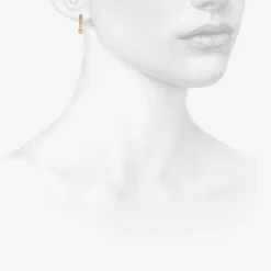 18k 6.5mm signature hoops with old mine cut diamond drops, .62ct