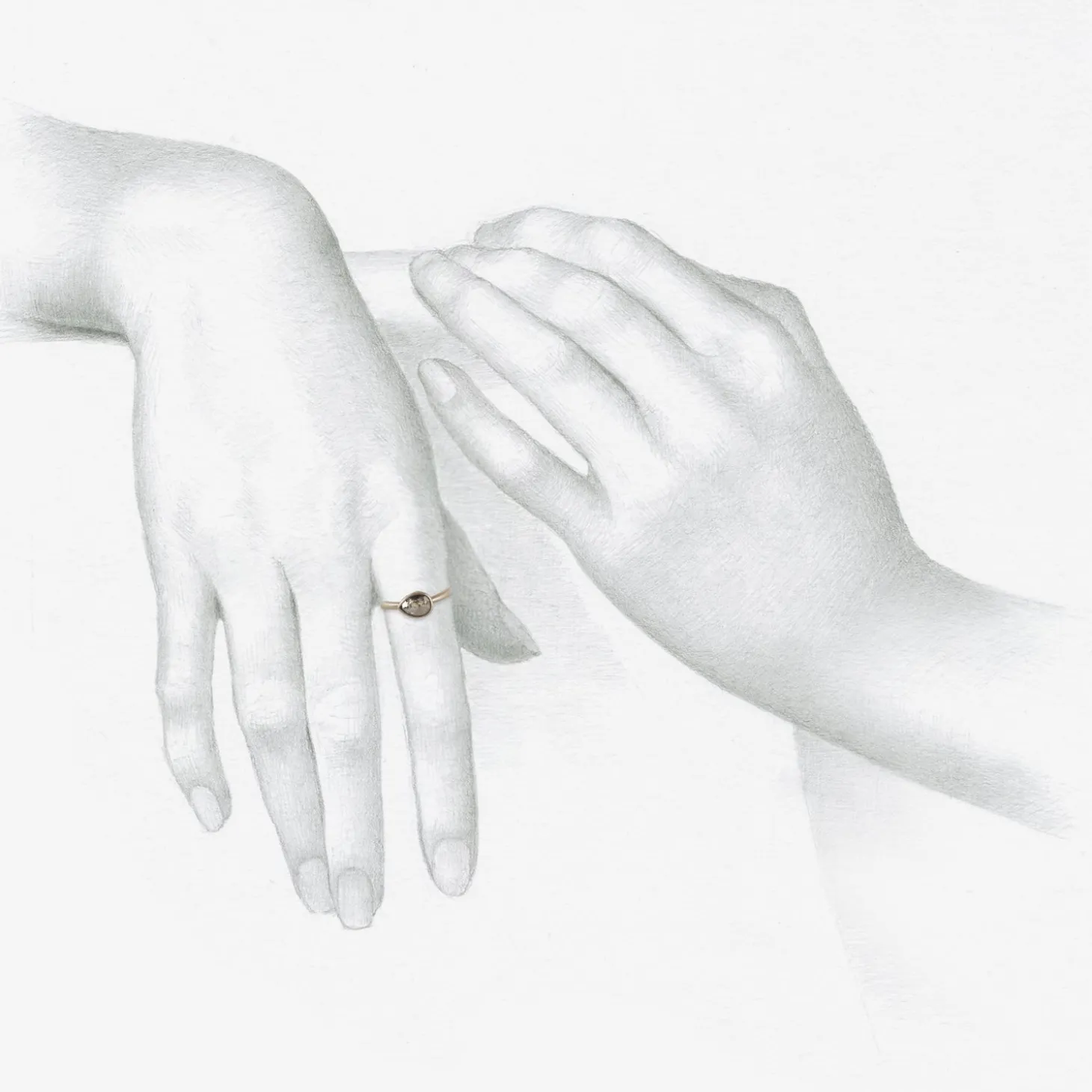 18k palladium & horizontal pear shaped diamond ring