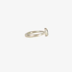 18k palladium & oval carbon diamond ring, 1.18ct