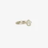 18k palladium & pear-shaped foggy white diamond ring, 0.95ct