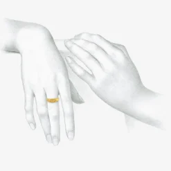 22k palm branch ring