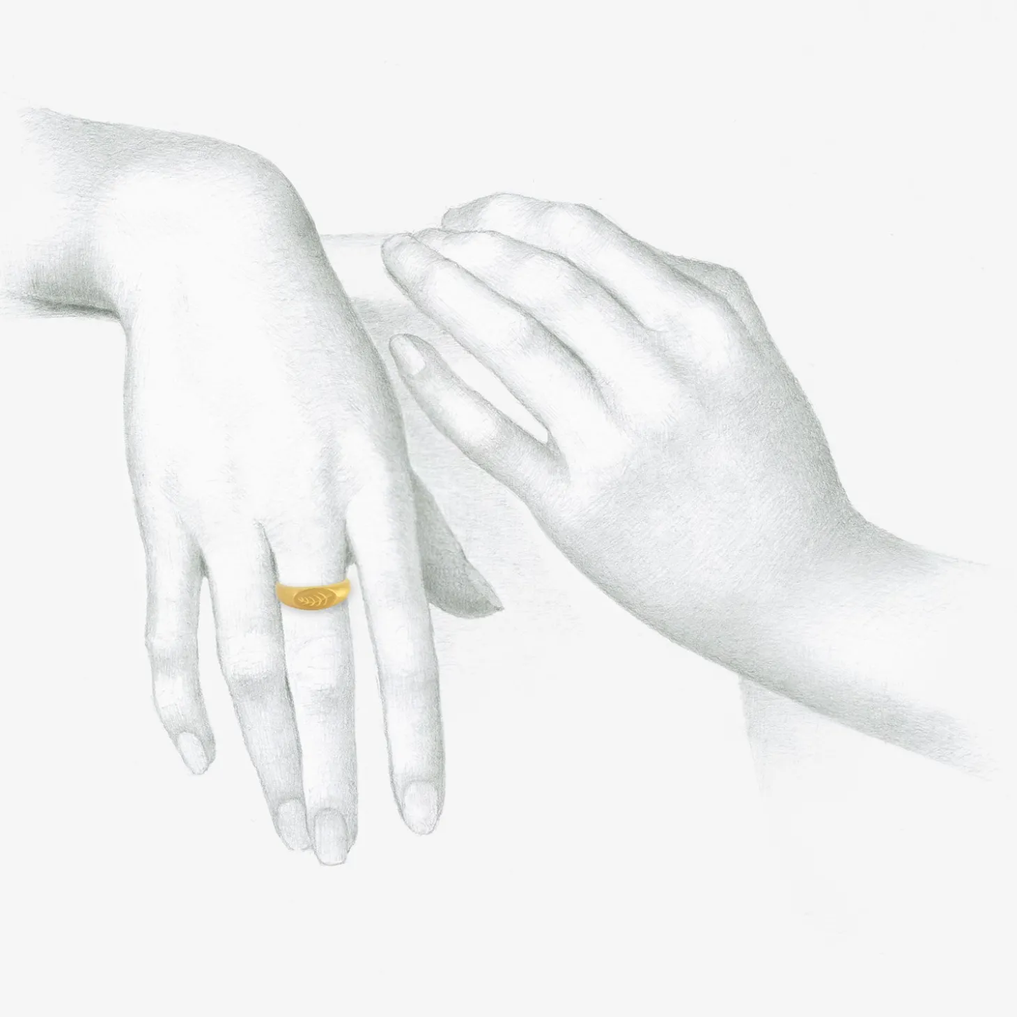 22k palm branch ring