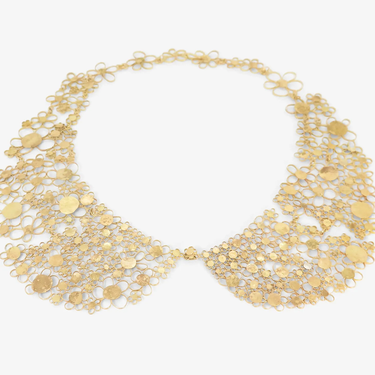 18k peter pan squash collar with one touch of silver