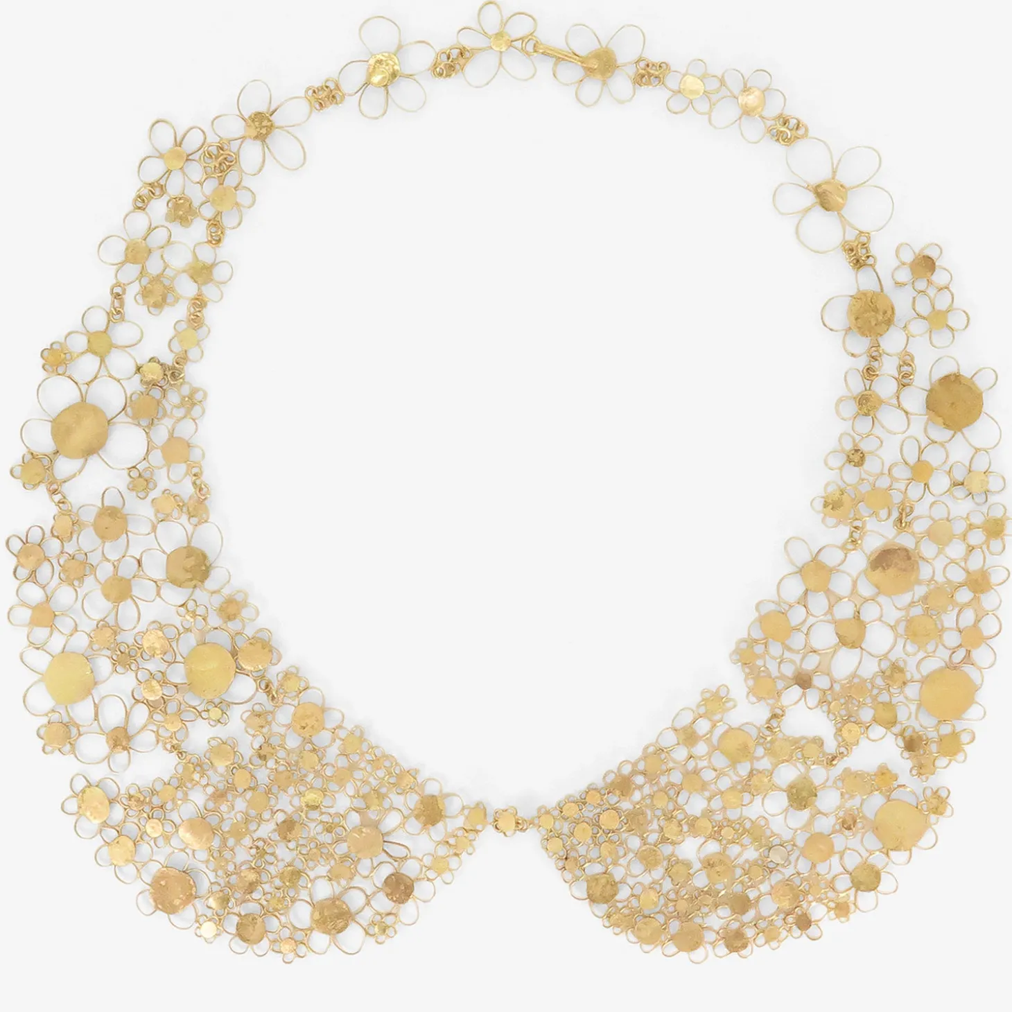 18k peter pan squash collar with one touch of silver