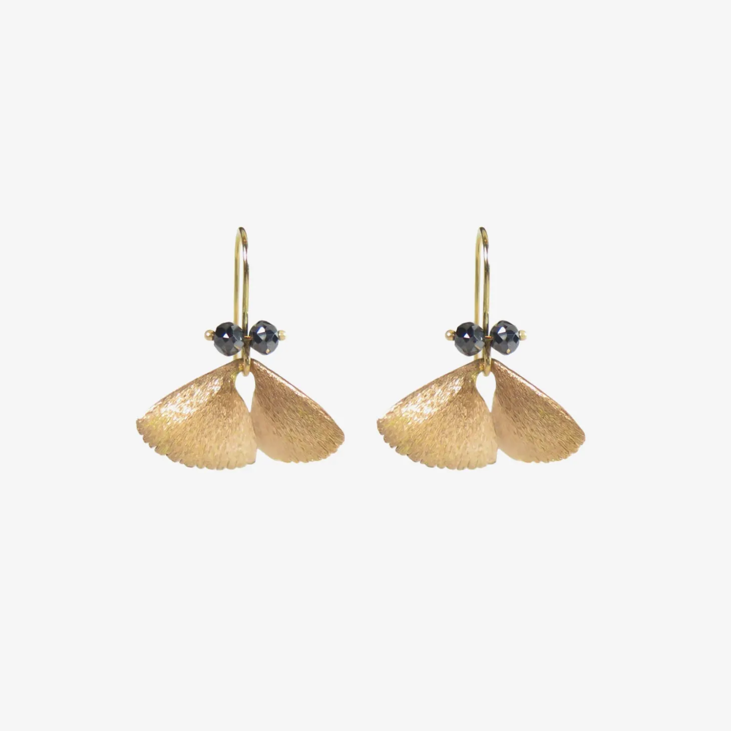 18k pink gold & black diamond moth wings