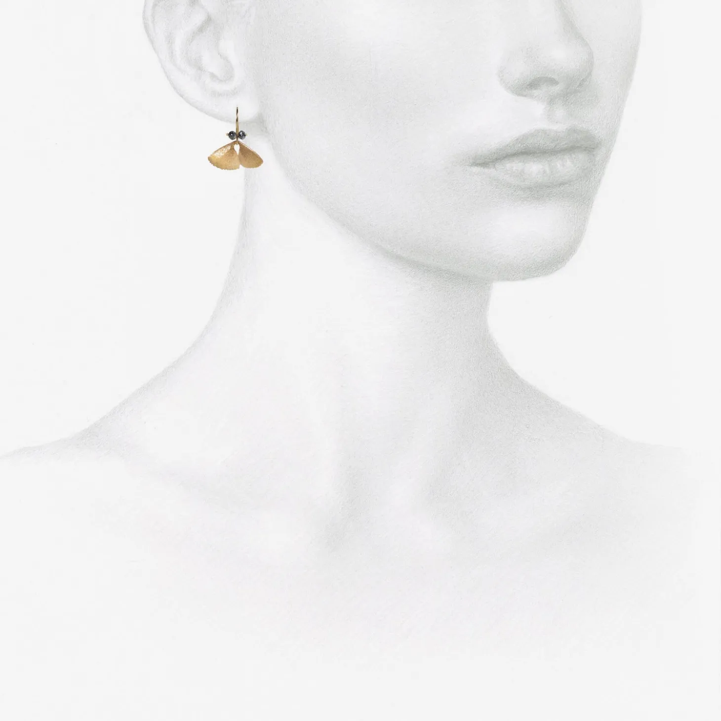 18k pink gold & black diamond moth wings