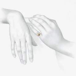 18k rose gold & champagne pear shaped diamond ring, 1.11ct