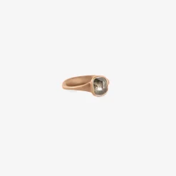 18k rose gold & cushion shaped carbon diamond ring, 1.25ct