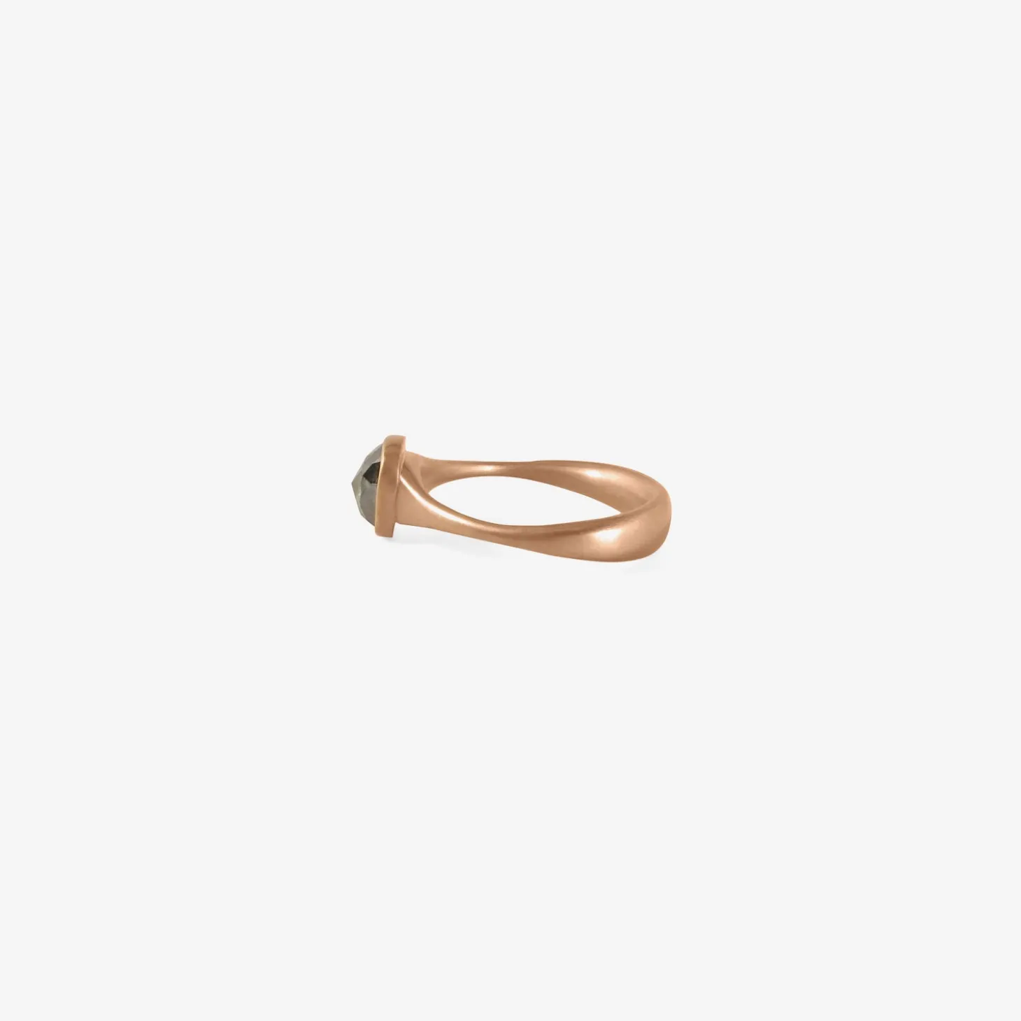 18k rose gold & cushion shaped carbon diamond ring, 1.25ct