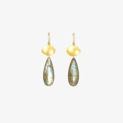 18k scallop & labradorite drop earrings