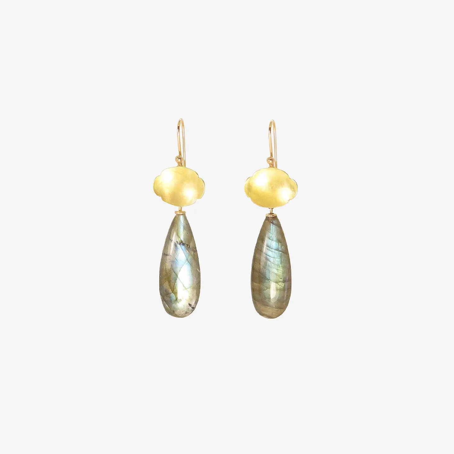 18k scallop & labradorite drop earrings