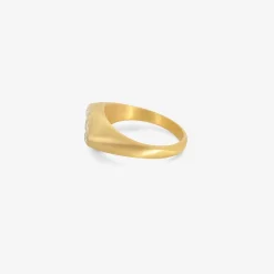 18k signet ring with antique diamonds, .5ct