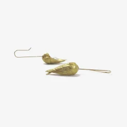 18k sleeping bird earrings with white pearls