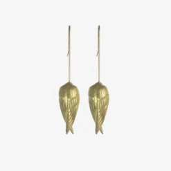 18k sleeping bird earrings with white pearls