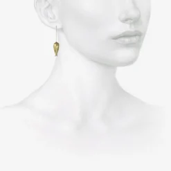 18k sleeping bird earrings with white pearls