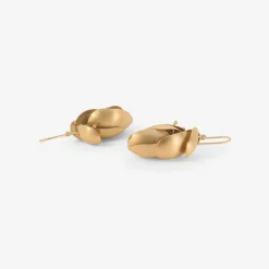 14k small articulated pinecone earrings