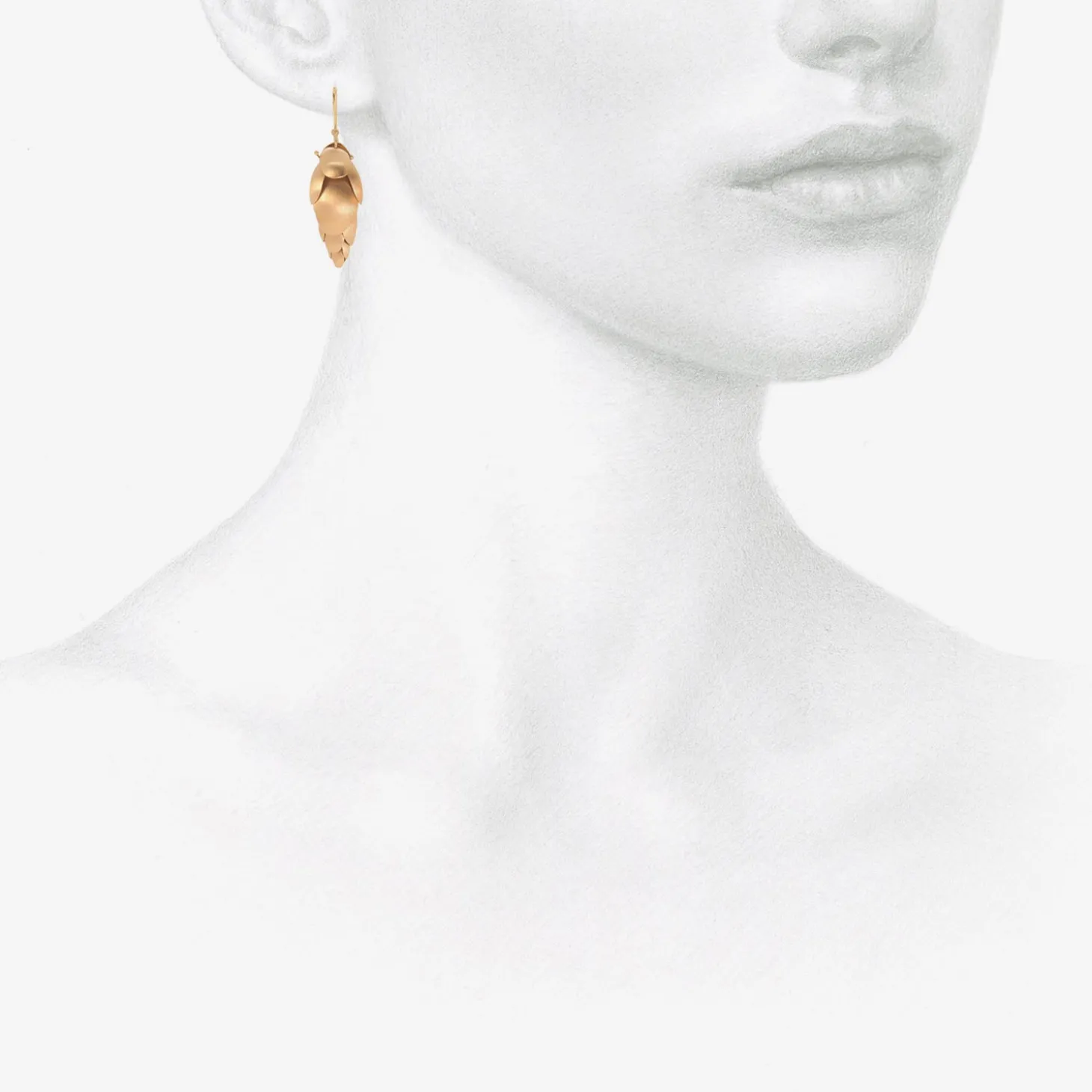 14k small articulated pinecone earrings