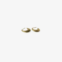 14k small crescent earrings on posts