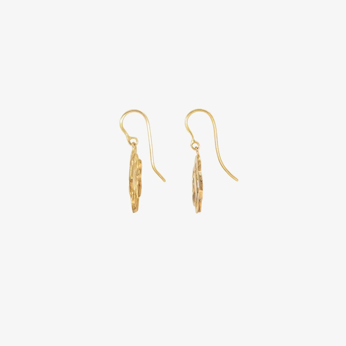 18k small dangly flower earrings