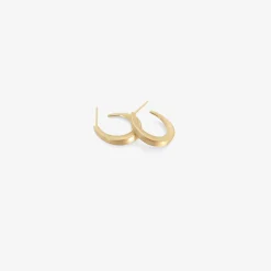 14k small elongated hoops on posts